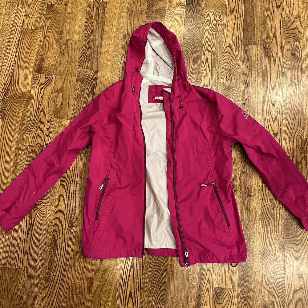 🌈3/$20🌈 Gerry Womens Dark Pink Rain Jacket Medium Light Weight Full Zip